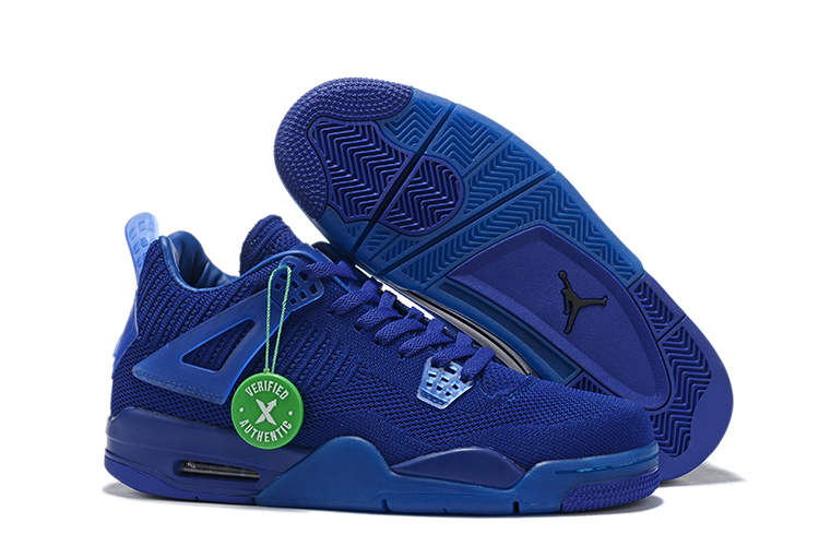 Air Jordan 4 Retro Flyknit All Blue Shoes